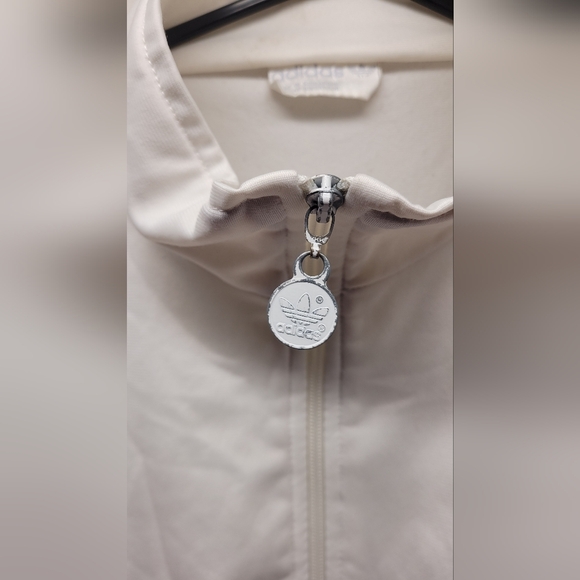 Mens vintage Large Adidas zipper sweater polyester long sleeve classic red white - Picture 4 of 9